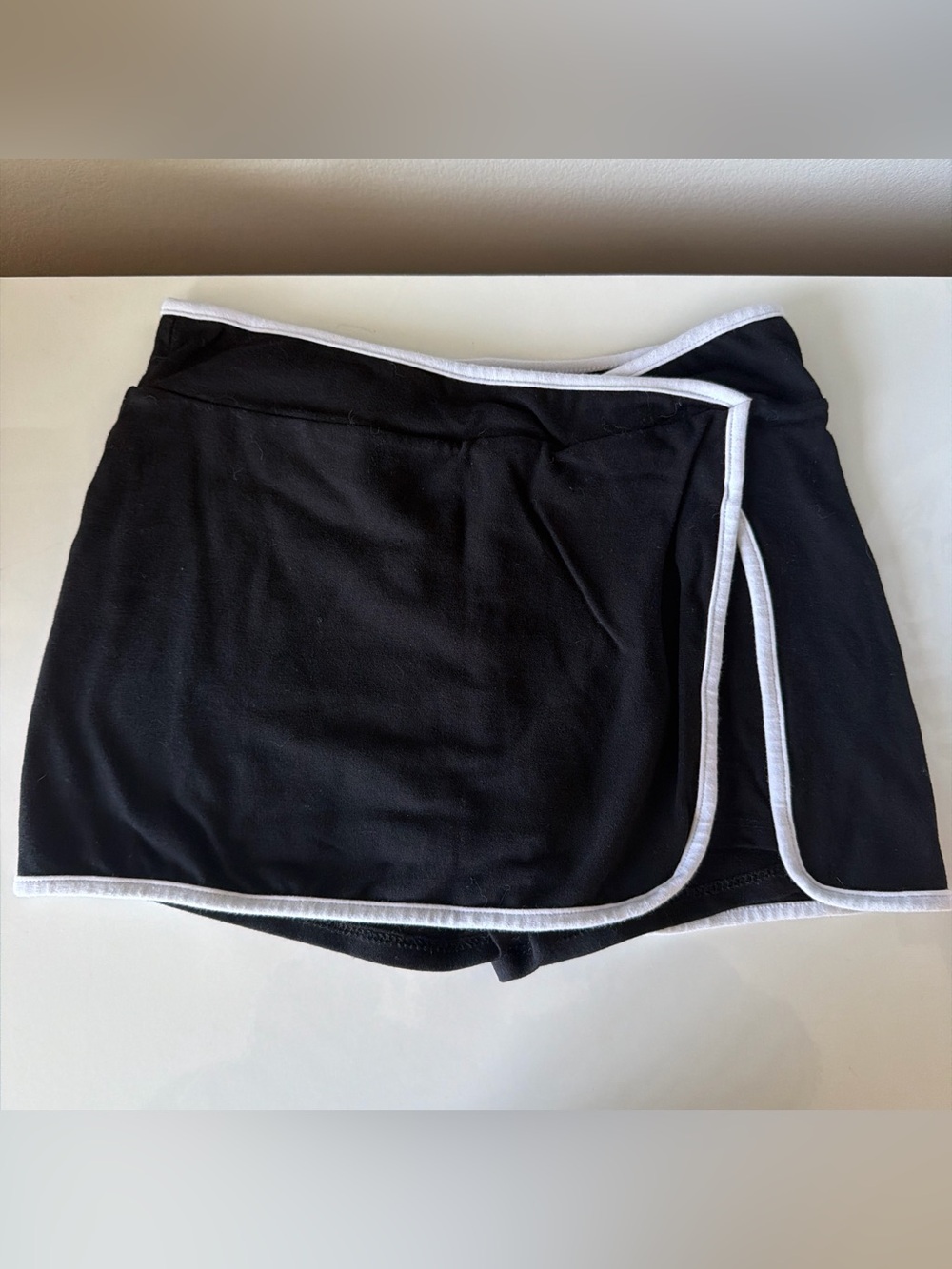 Black Women’s Athletic Shorts with White Trim